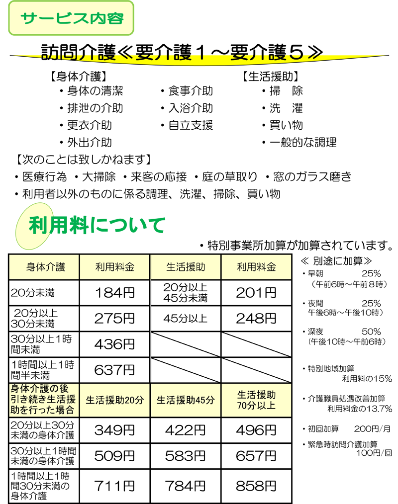 訪問介護（ヘルパー）のご案内